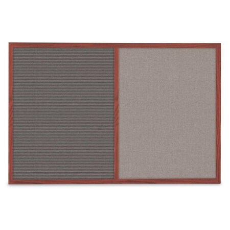 United Visual Products Slim Style Indoor Enclosed Corkboard, 36 UV504SCH-SATIN-PEARL